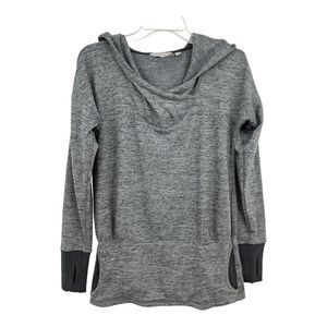 Athleta Womens Size XS Sweatshirt Batwing Robin Hoodie Gray Black Marled 427715